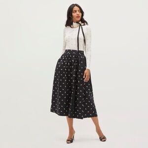 Hill House Home The Krista Skirt - Khaki Autumn Paisley Size XSKhaki Autumn Pais